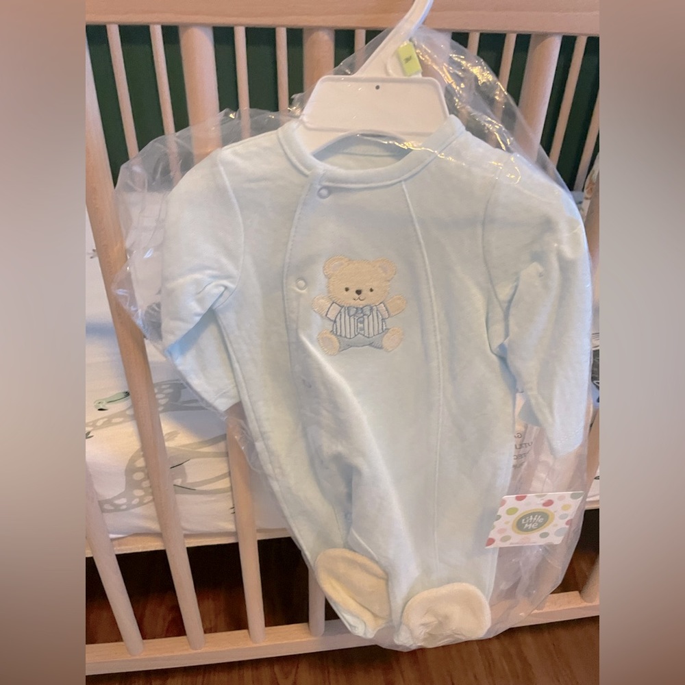 SOLD - NWT Little Me 🩵 Baby Bear Footie 3M